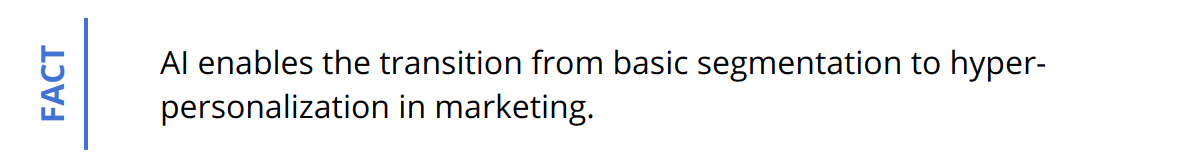 Fact - AI enables the transition from basic segmentation to hyper-personalization in marketing.