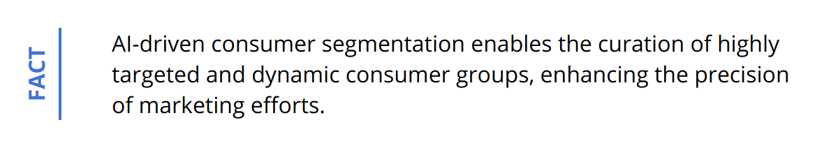 Fact - AI-driven consumer segmentation enables the curation of highly targeted and dynamic consumer groups, enhancing the precision of marketing efforts.