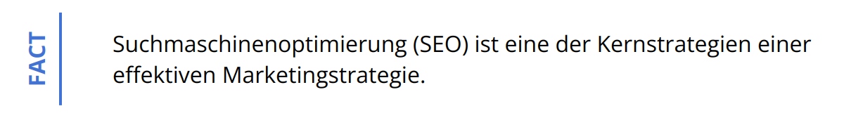 Fact - Suchmaschinenoptimierung (SEO) ist eine der Kernstrategien einer effektiven Marketingstrategie.