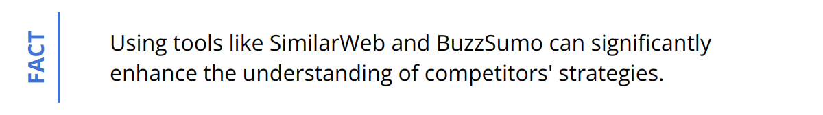 Fact - Using tools like SimilarWeb and BuzzSumo can significantly enhance the understanding of competitors' strategies.