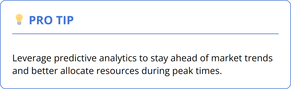 Pro Tip - Leverage predictive analytics to stay ahead of market trends and better allocate resources during peak times.