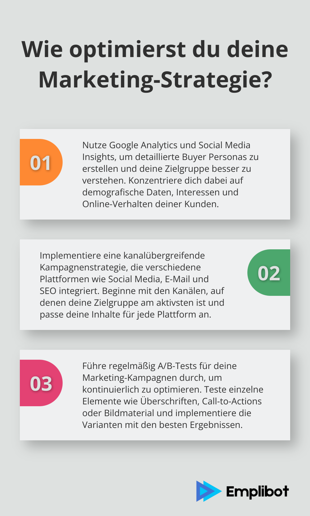 Infographic: Wie optimierst du deine Marketing-Strategie?