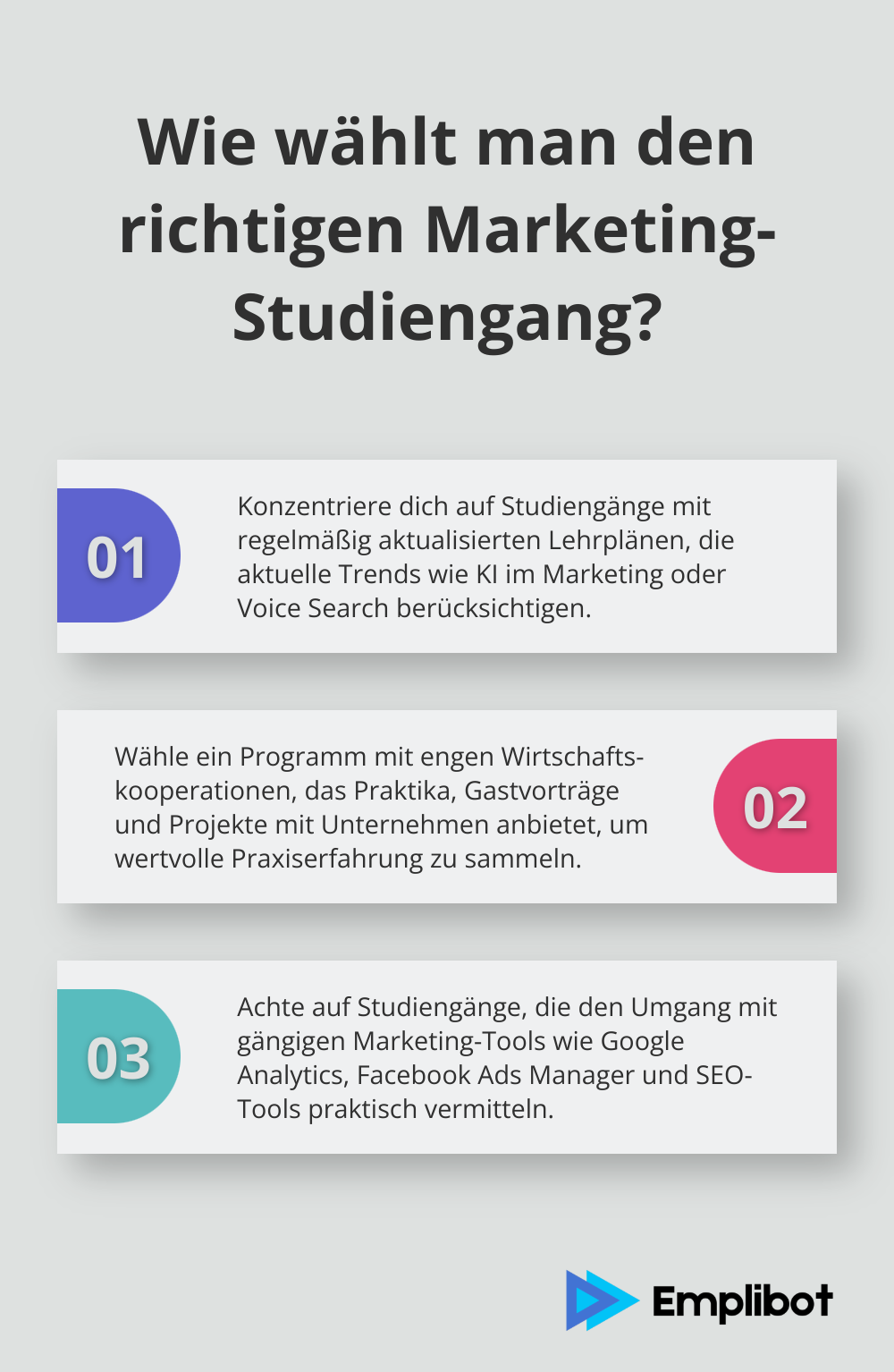 Infographic: Wie wählt man den richtigen Marketing-Studiengang?