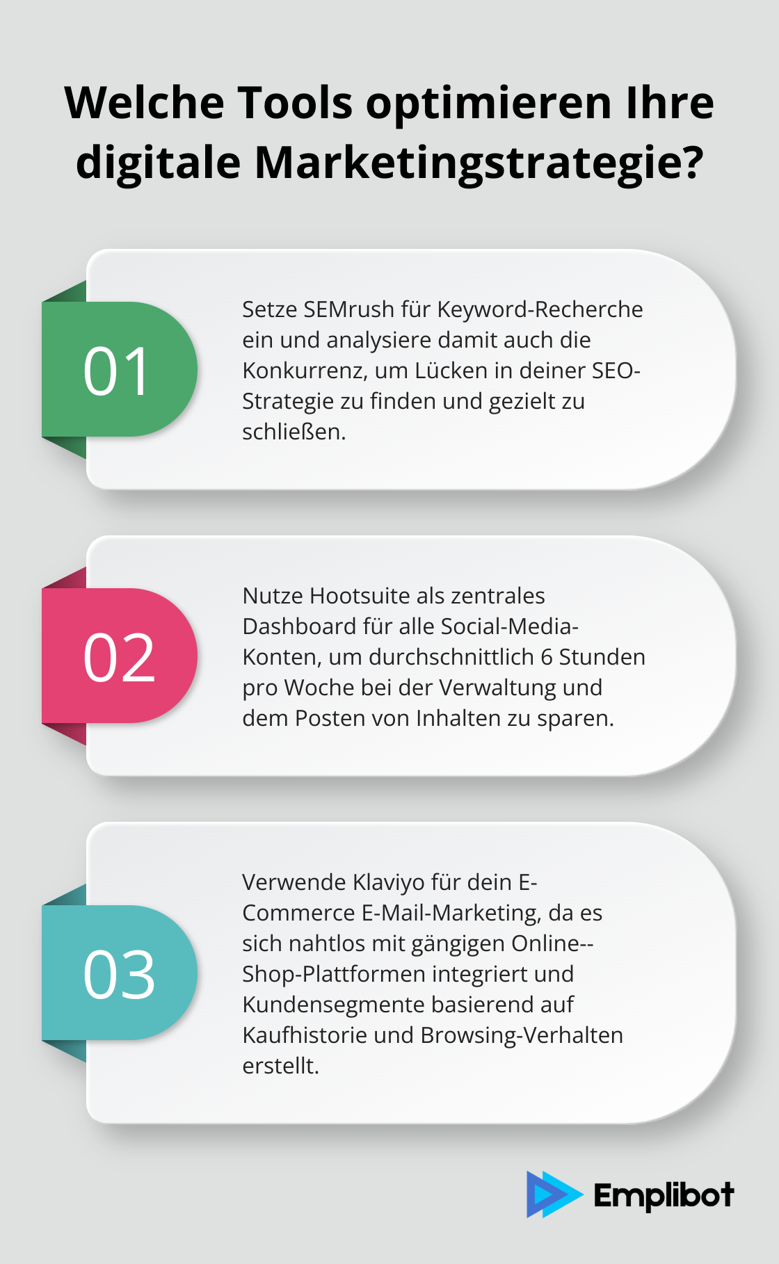 Infographic: Welche Tools optimieren Ihre digitale Marketingstrategie?