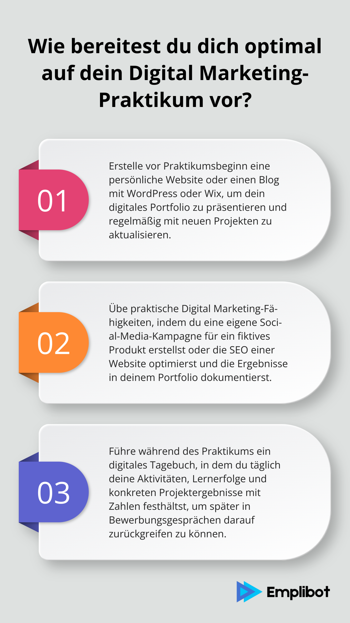 Infographic: Wie bereitest du dich optimal auf dein Digital Marketing-Praktikum vor? - praktikum digital marketing