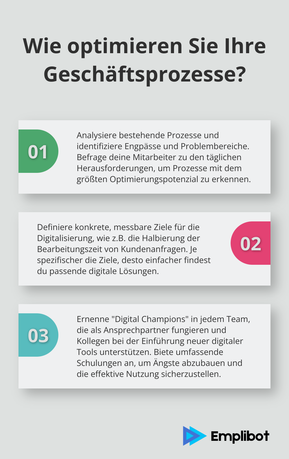 Infographic: Wie optimieren Sie Ihre Geschäftsprozesse? - prozesse digitalisieren