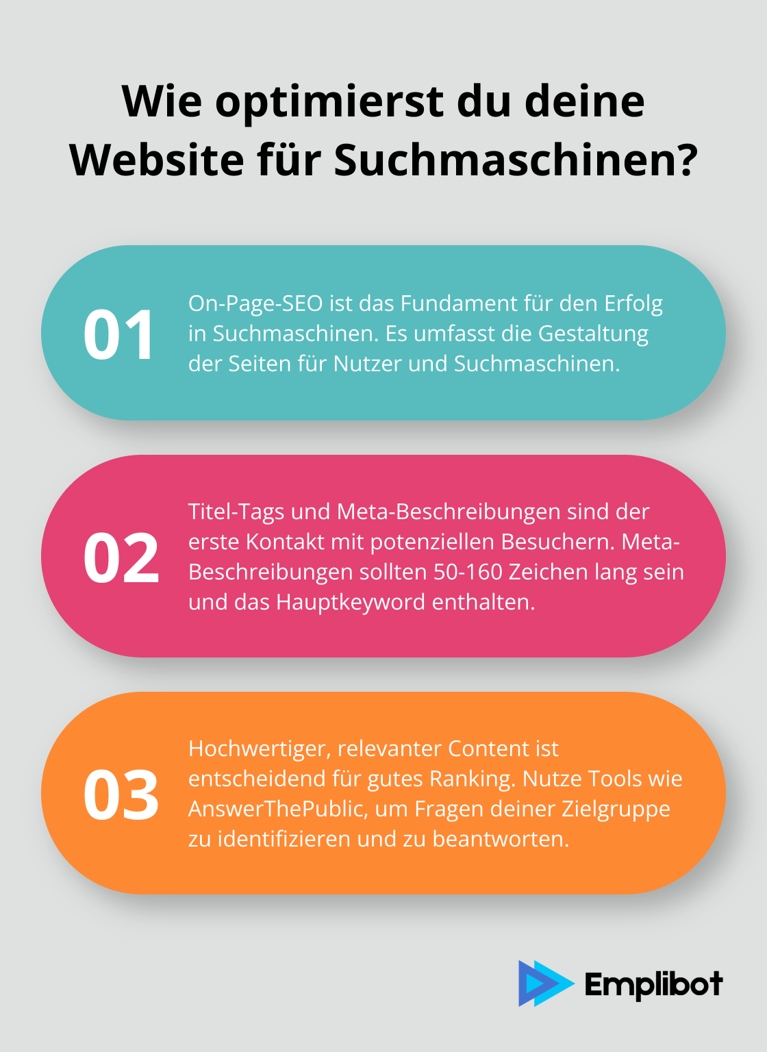 Infographic: Wie optimierst du deine Website für Suchmaschinen?