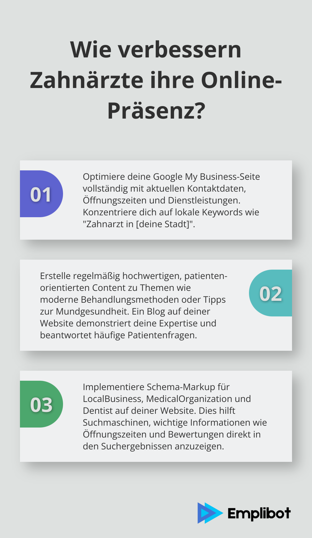 Infographic: Wie verbessern Zahnärzte ihre Online-Präsenz? - seo zahnärzte